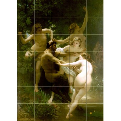 Art Bouguereau Nymphs and Satyr Tiles Mural Ceramic Backsplash Bath Tile #1471   181000107671